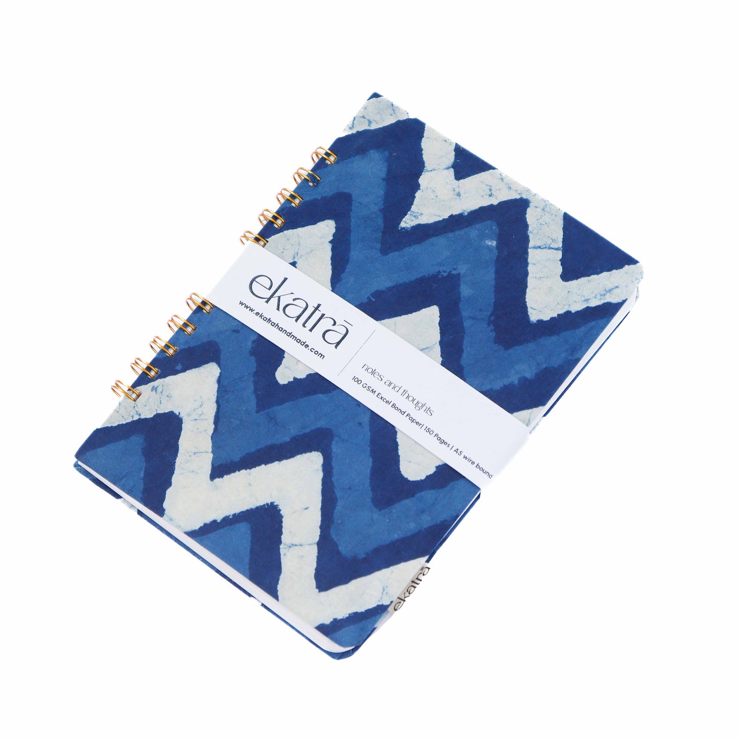 Handcrafted Sustainable A5 Wire Bound ruled 100 GSM paper Journal by Ekatra