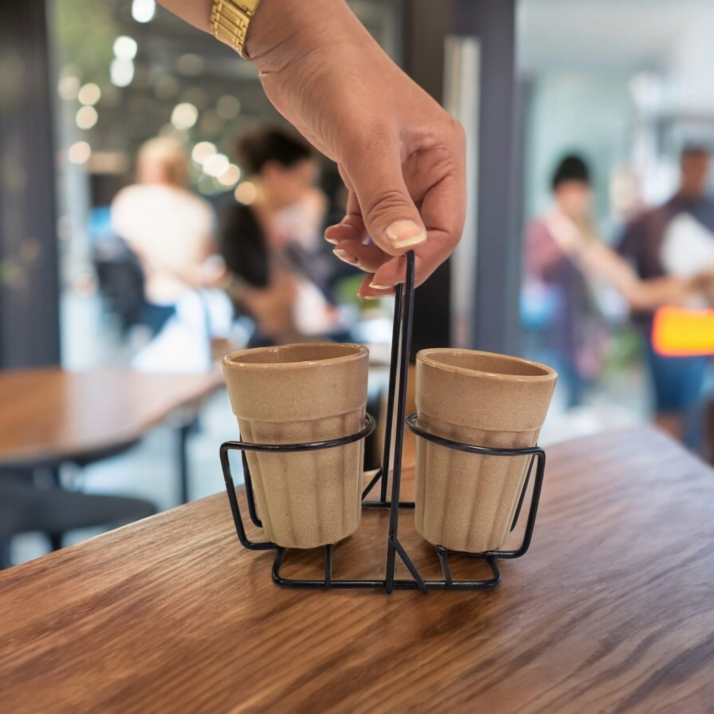 Rice husk cutting chai set of 2