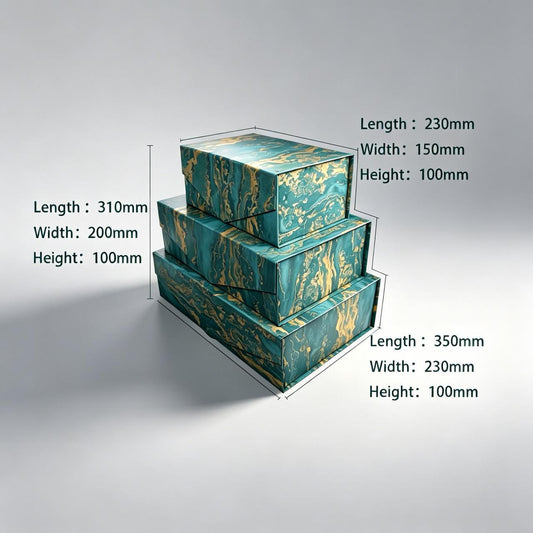 Teal Marble Magnetic Collapsible Box