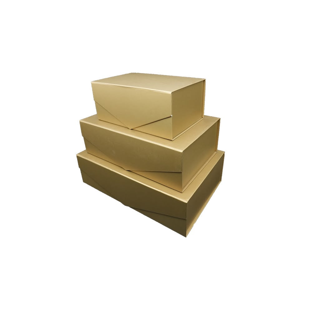 Champagne Gold Metallic Collapsible Box