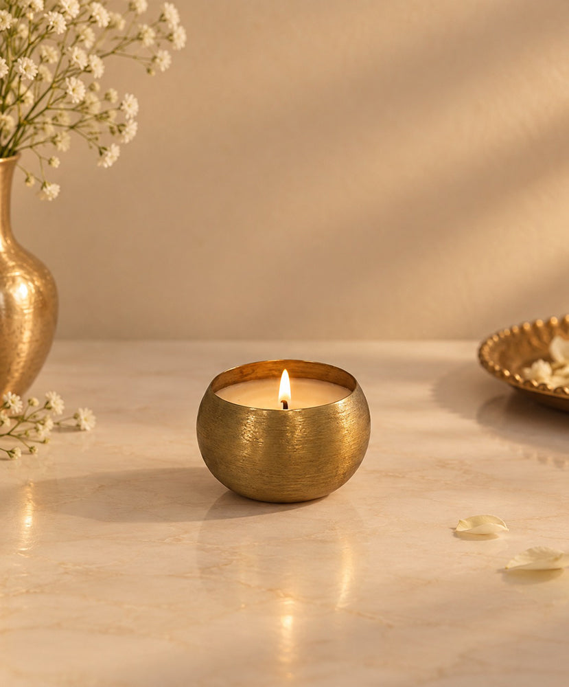 Mini Brass Bowl Candle