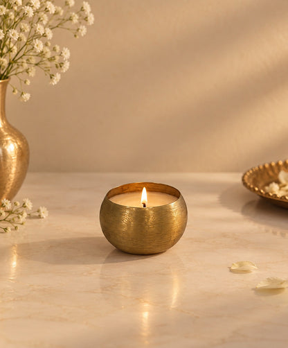 Mini Brass Bowl Candle