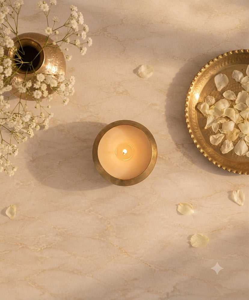 Mini Brass Bowl Candle