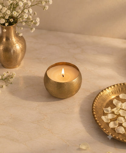 Mini Brass Bowl Candle