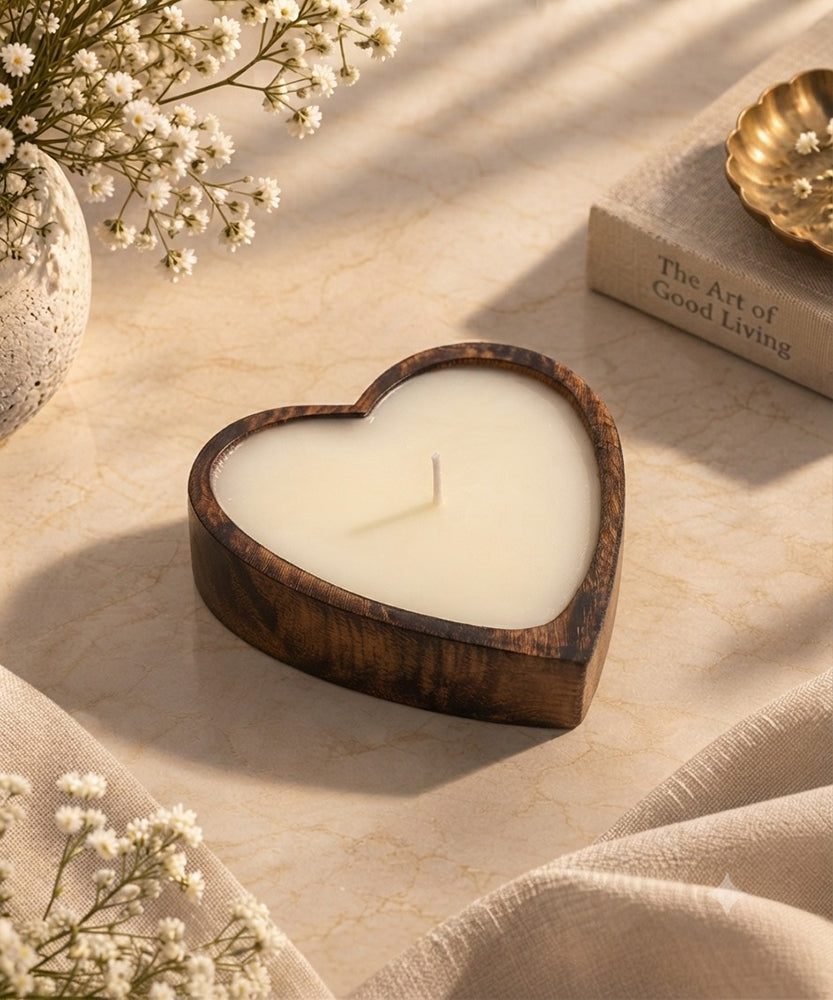 Heart-Shaped Decorative Candle