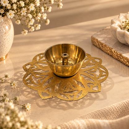Brass Cut Diya