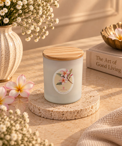 Floral Frosted Glass Scented Candle