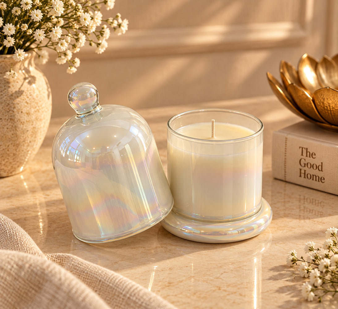 Iridescent Glass Jar Candle
