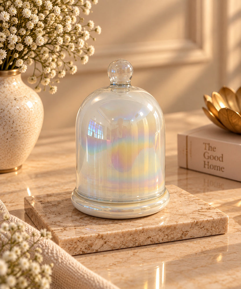 Iridescent Glass Jar Candle