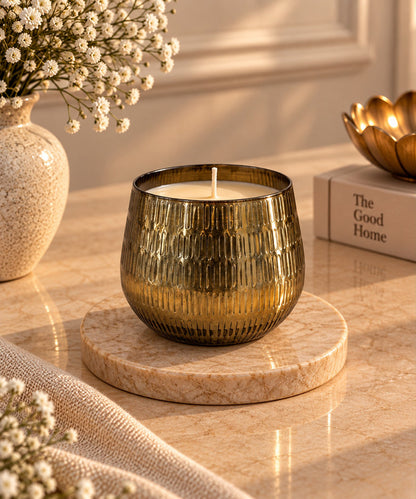 Beaten Brass Jar Candle