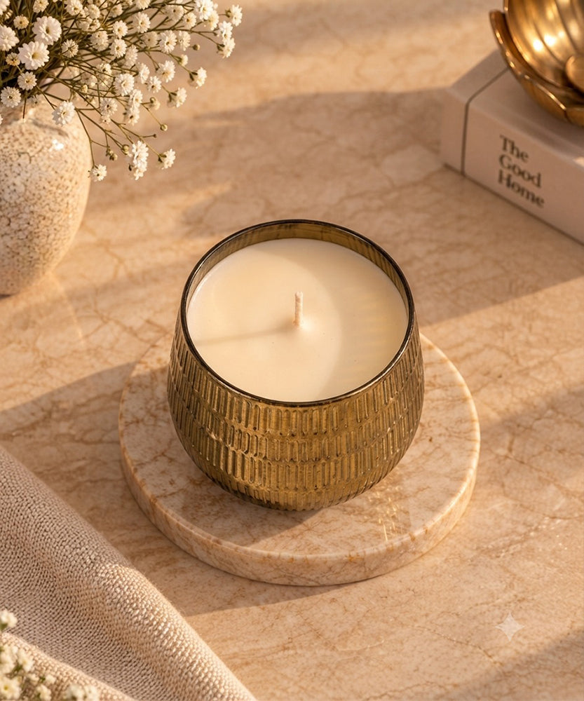 Beaten Brass Jar Candle