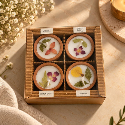 Floral Decorative Candle Gift Set