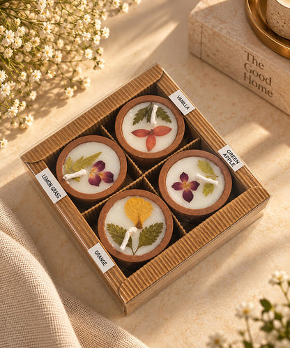 Floral Decorative Candle Gift Set