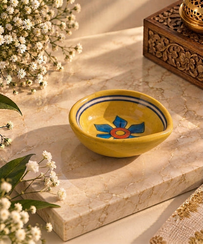Handmade Blue Pottery Diya