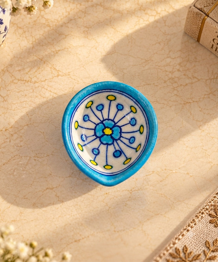 Handmade Blue Pottery Diya