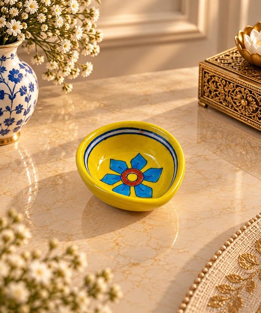Handmade Blue Pottery Diya