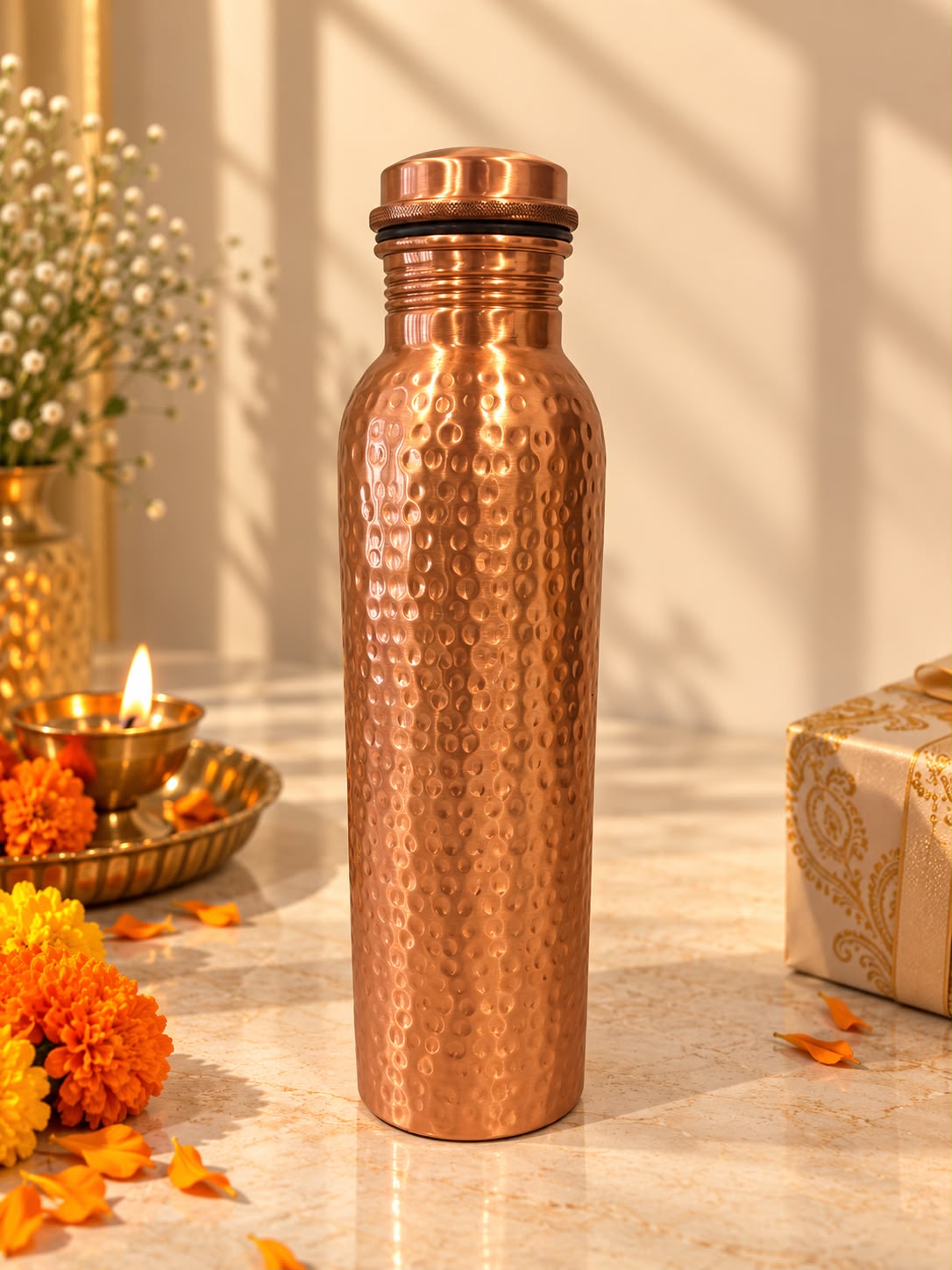 Textured Copper Water Bottle