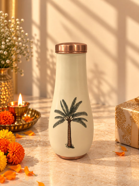 Palm Tree Printed Copper Bottle