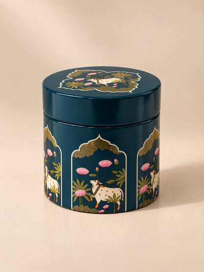 Blue Floral Decorative Gift Tin