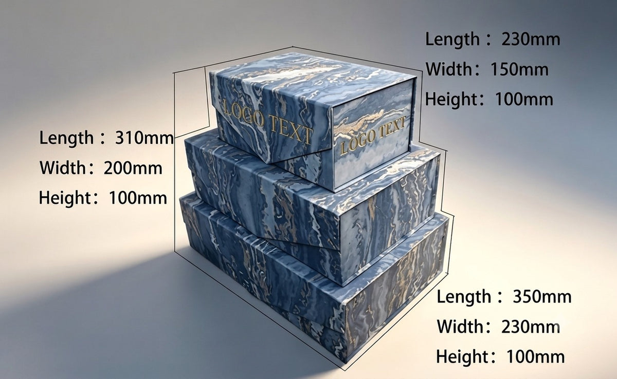 Midnight Blue Marble Magnetic Collapsible Box