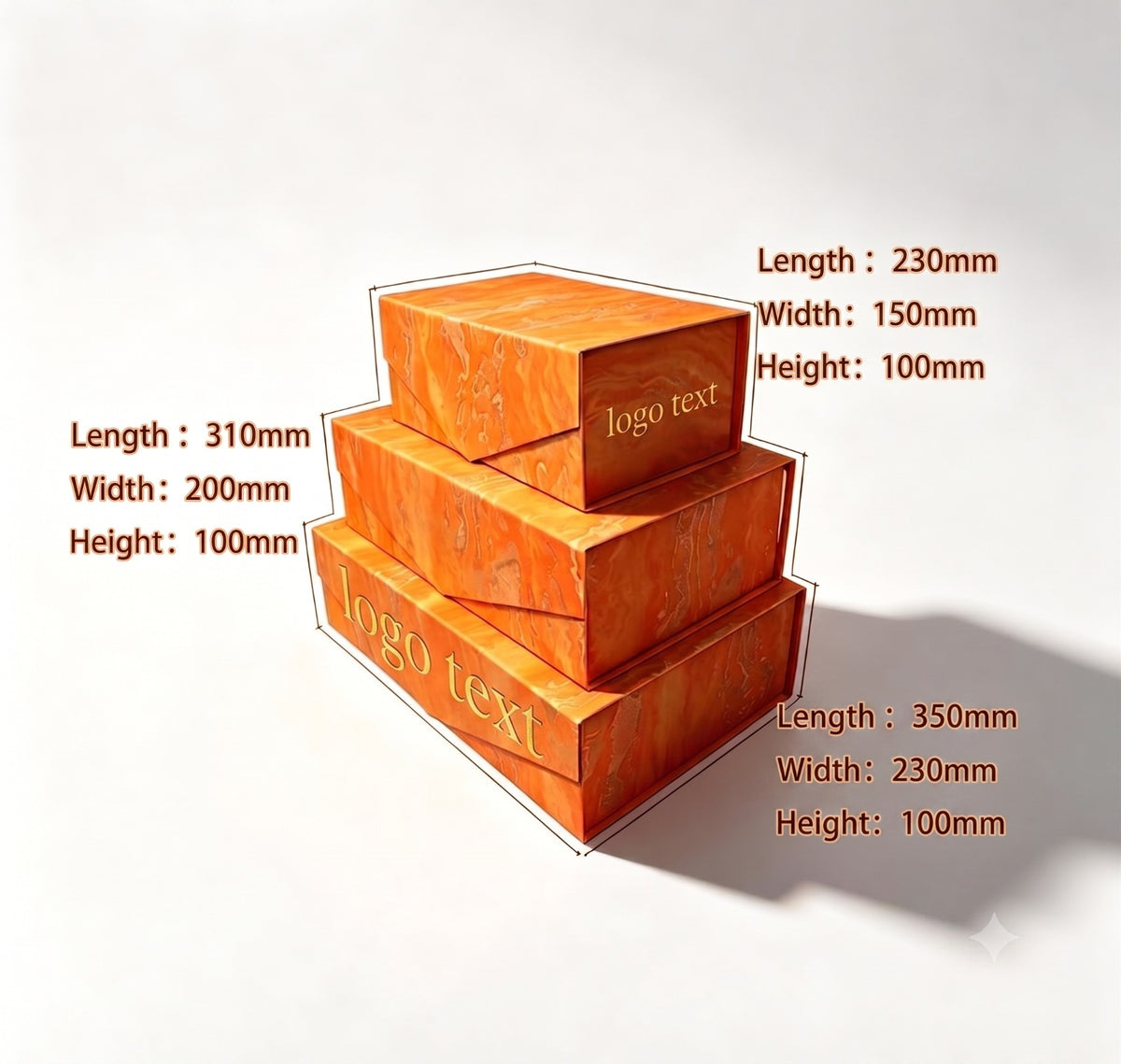 Burnt Orange Marble Magnetic Collapsible Box