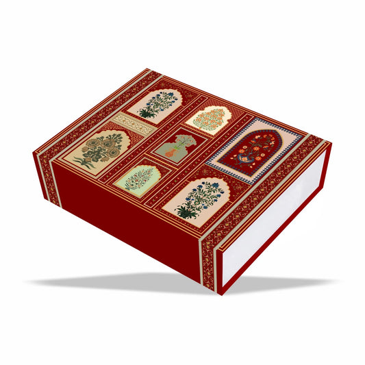 Royal Jharokha Magnetic Rigid Hamper Box with Gold Foil