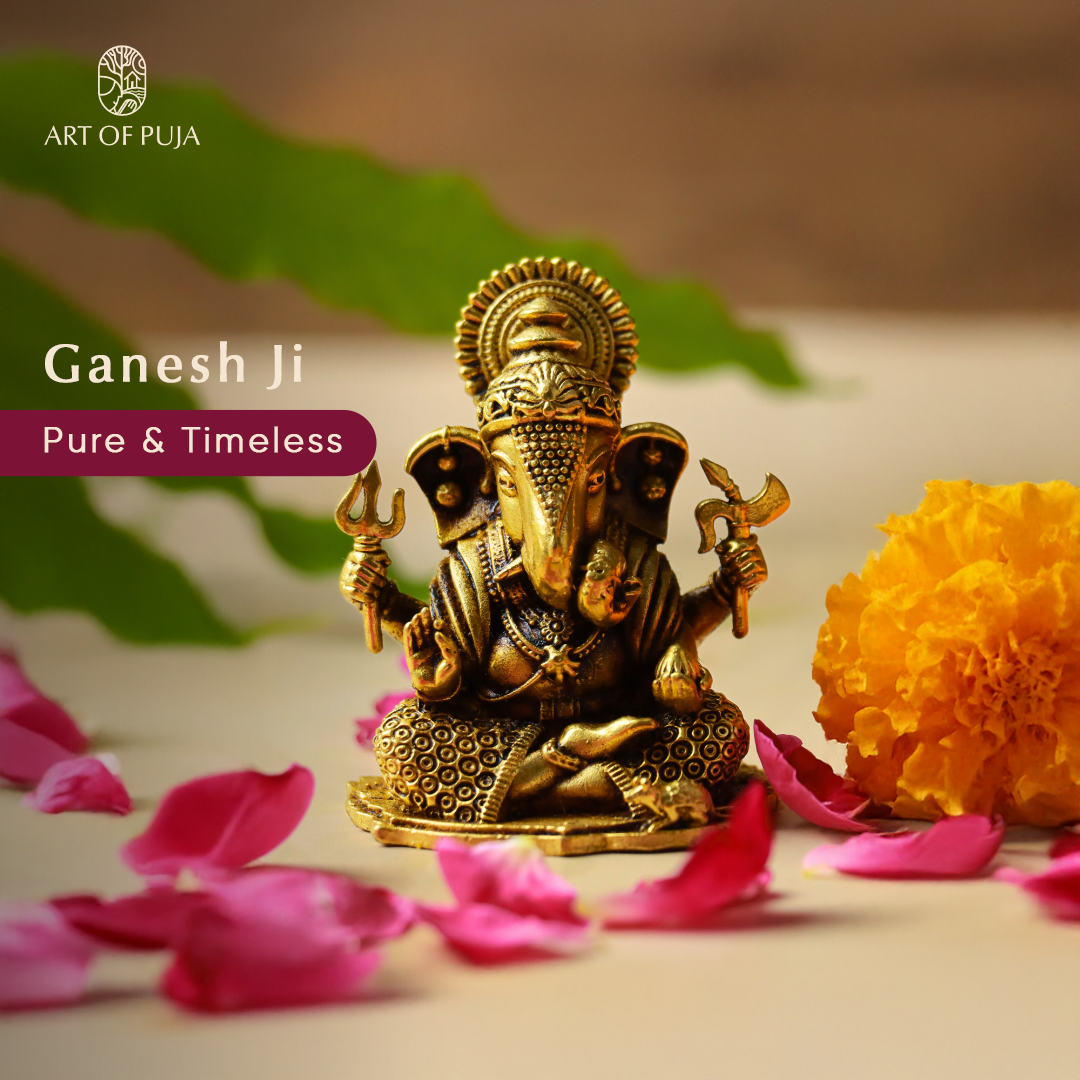 Brass Ganesha Idol (2 Inch)