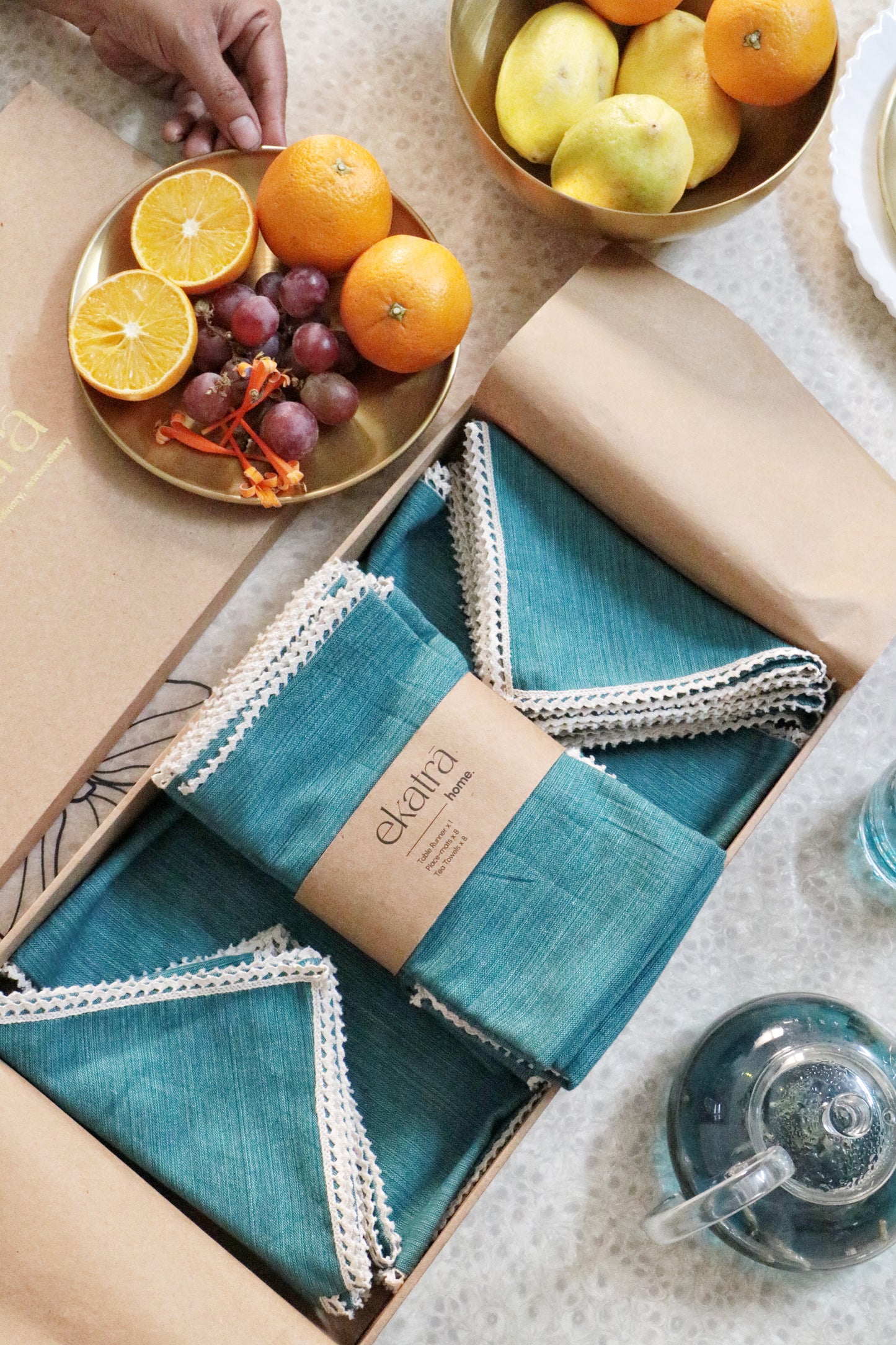 French Flax Table Linen Set : Wedding Favors | House Warming | Soiree | Home (set of 6)