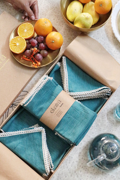 French Flax Table Linen Set : Wedding Favors | House Warming | Soiree | Home (set of 6)