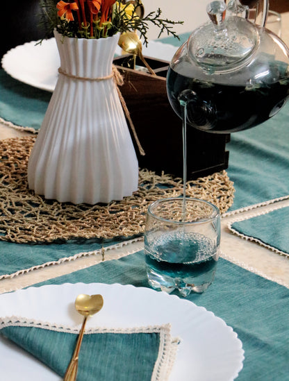French Flax Table Linen Set : Wedding Favors | House Warming | Soiree | Home (set of 6)