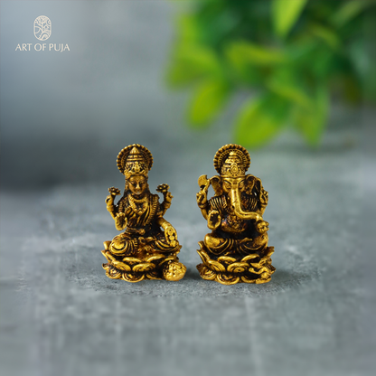 Brass Laxmi-Ganesh Idol(1.5 Inch)