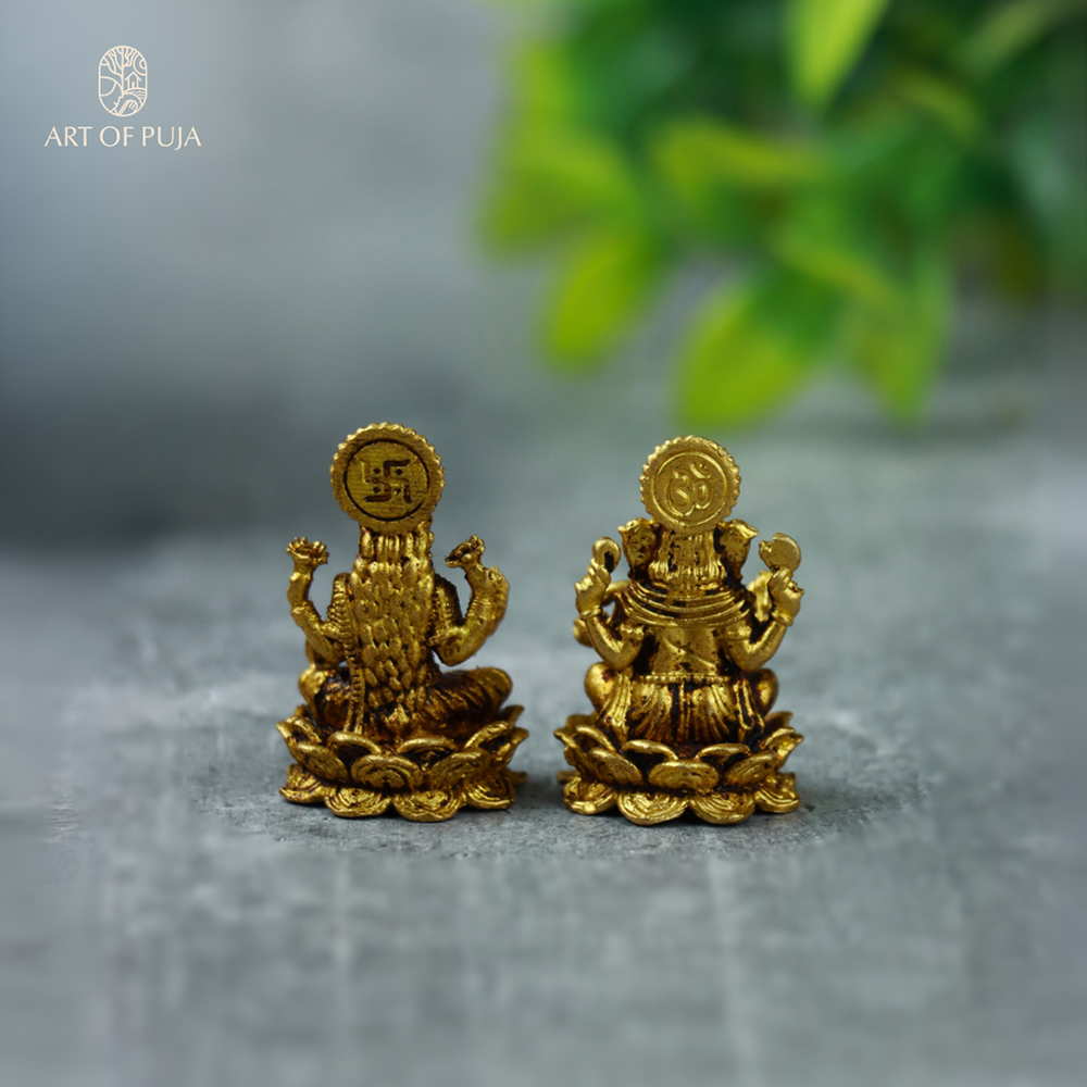Brass Laxmi-Ganesh Idol(1.5 Inch)