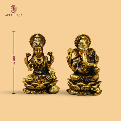 Brass Laxmi-Ganesh Idol(1.5 Inch)