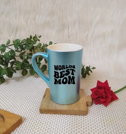 Powder blue tall coffee mug